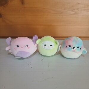 Squishmallows 5" Plush Axolotl Lot of 3 Animals Kellytoy